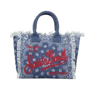 MC2 Saint Barth Denim and White Paisley Tote